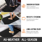 Yimobra Sturdy Front Entrance Door Mat, Heavy Duty Outdoor Indoor Doormat Entryway Floor Mat, Non Slip Rubber Backing, Easy Clean Shoe Scraper, Waterproof, Patio, Lawn, 17x29.5 Inch, Black Yimobra