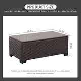 Rattaner Outdoor Storage Table Wicker Patio Coffee Table All-Weather Wicker Side Table with Waterproof Cover, Brown Rattaner