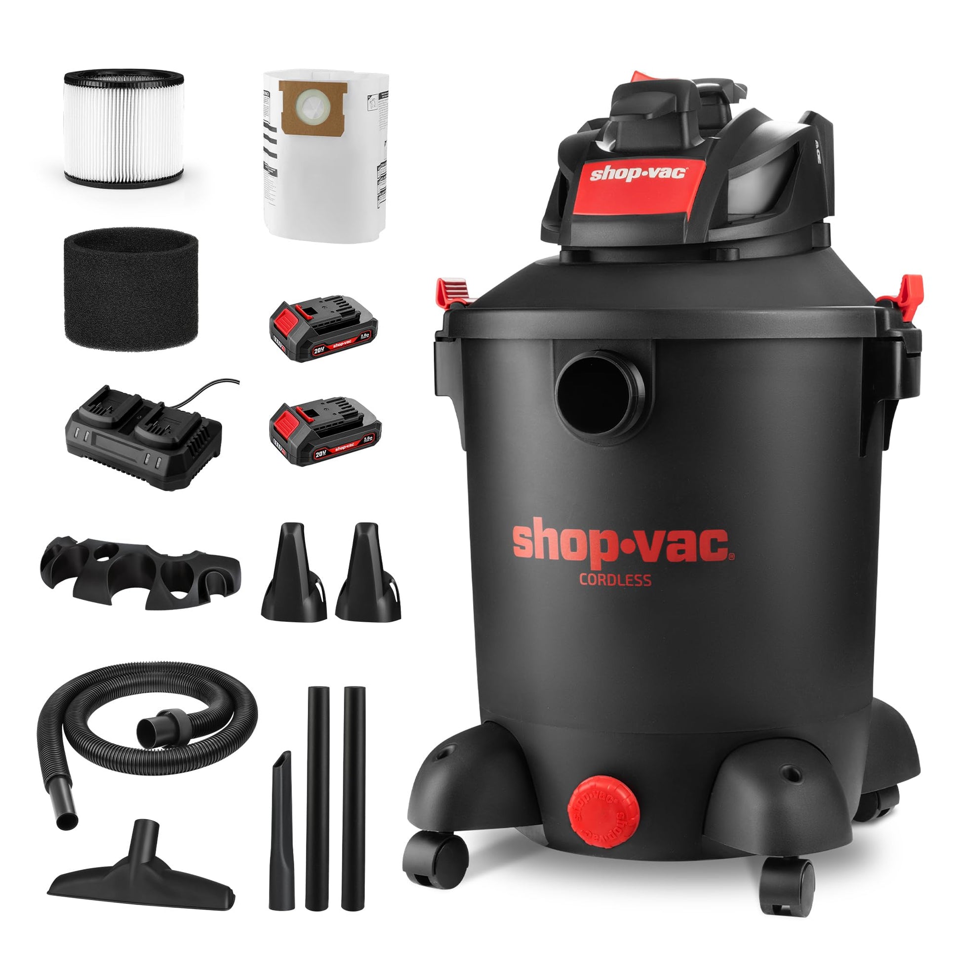 Shop-Vac 10 Gallon Wet Dry Vacuum Cleaner, 8.0 Peak Kpa Shop Vacuum with Blower Function, Cordless Vacuum Cleaner for Pet Hair, Jobsite, Garage, Home & Workshop - WoodArtSupply