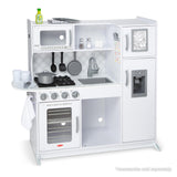 Melissa & Doug Wooden Chef's Pretend Play Toy Kitchen With Ice Cube Dispenser - Cloud White Kids Playset for Toddlers and Kids Ages 3+ Melissa & Doug