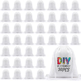 Sweetude 30 Pack Sublimation Drawstring Bags Bulk Polyester Drawstring Bag Blank String Backpack Bag Gym Sack Sport Backpacks for Women Men DIY Crafts Shopping Storage, 16.5" L x 12.6" W, White Sweetude