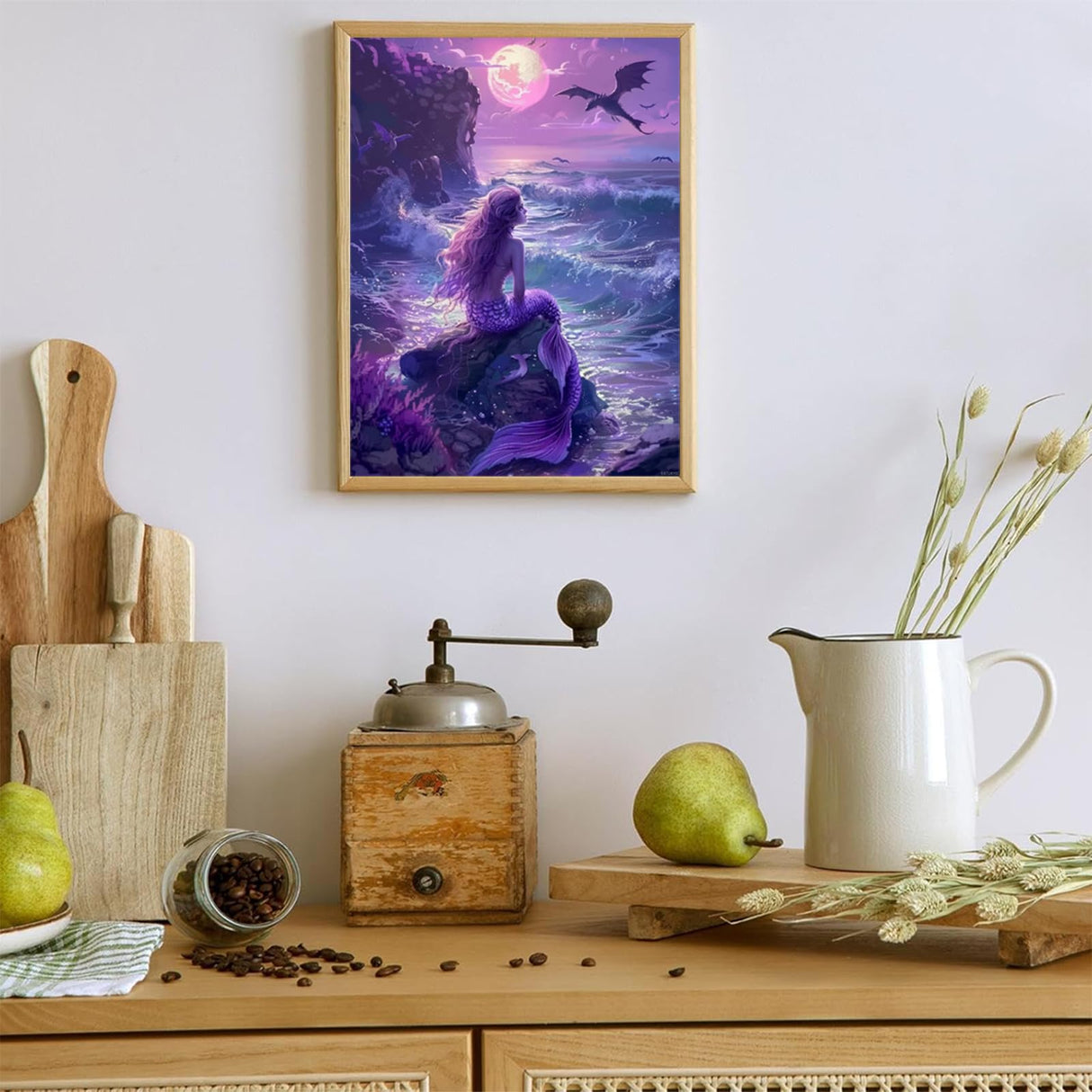 DIY Diamond Painting Kit for Adult Beginners, Sea Mermaid Kit, Adult Animal Diamond Painting Full Diamond Rhinestone Gemstone Art, Ideal Home Wall Decoration Gift 12x16 inch EATUKYIC