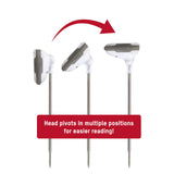 Taylor Pivoting Head Instant Read Digital Meat Food Grill BBQ Cooking Kitchen Thermometer with Protective Sleeve, Gray Taylor