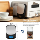 NUTRI FIT Ultra Slim Kitchen Scale Digital Food Weight Scale for Baking Cooking in Grams and Ounces Tare & Backlit LCD Display 11lb 5kg Capacity- Black/Stainless Steel NUTRI FIT