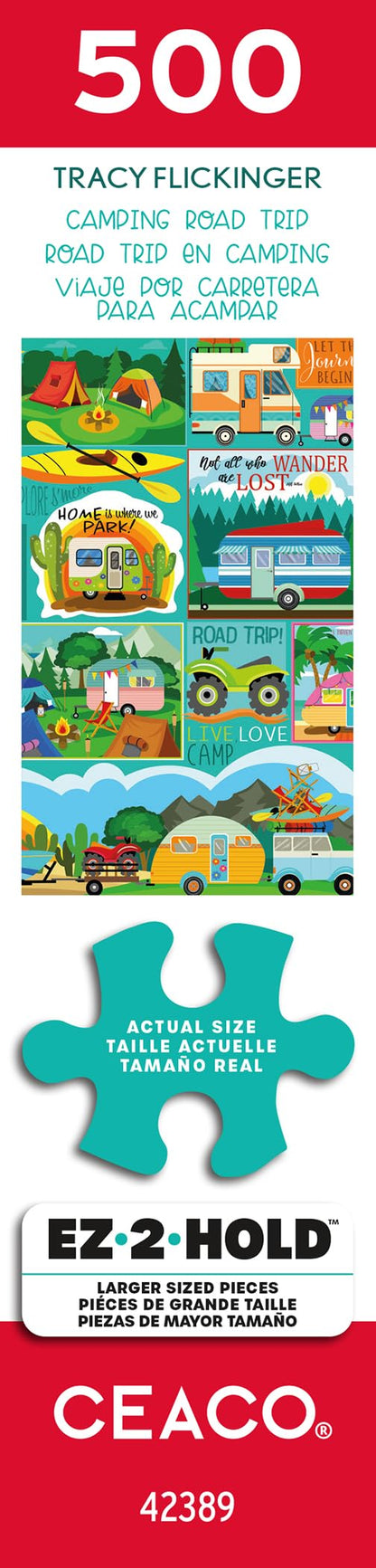 Ceaco - Tracy Flickinger - Camping Road Trip - 500 Larger Piece Jigsaw Puzzle