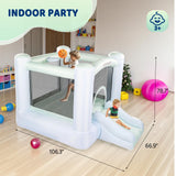 JOYMOR Grandient Style 3-in-1 Bounce House for Kids 3-6 w/Basketball Hoop, Slide, Kids 30s Blow Up Small Bounce House with Blower for Toddlers Indoor Outdoor Party JOYMOR
