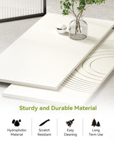 LITTLE TREE 47-Inch Reception Desk with Counter, White Front Desk Reception Room Table, Retail Counter for Checkout, Modern Welcome Desk for Lobby, Office, Beauty Salon LITTLE TREE