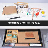 Large Under Desk Mounted Sliding Drawer with Bamboo Tray and 60 Degree Tilt Panel to Pull Out, 22'' Long & 13'' deep Large Storage Organizer for Sit Stand Workstation Gaxomo