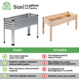 MGNO Galvanized Raised Garden Bed Outdoor with Legs,48×18×32in Metal Elevated Raised Planter Box for Backyard, Patio, Balcony, 300lb Capacity,Grey… MGNO