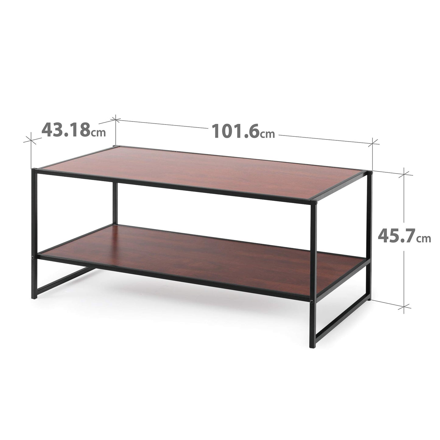 ZINUS TV Stand with Shelf, 40 Inch, Red mahogany wood grain - WoodArtSupply