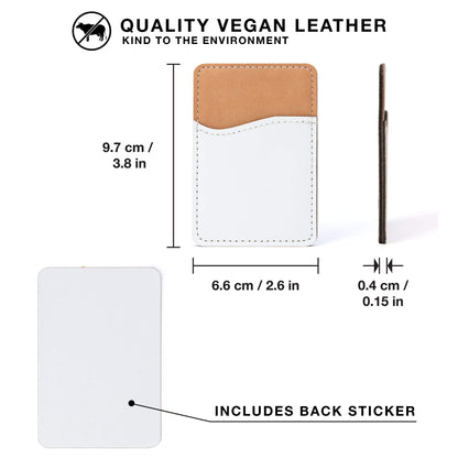 RYTOO Sublimation Blanks Phone Wallet - PU Leather Card Holder for Back of Phone Stick on iPhone Android HTV Friendly DIY Blanks for Vinyl Projects (White PU Leather)