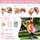 SPOKKI 180 Pieces Sublimation Keychain Blanks Bulk, Double Side Heat Transfer Sublimation Ornament Blanks Blanks, 60 Sets Keychain Rings and Jump Rings for DIY Keychain Crafting (Rectangle) SPOKKI