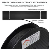 RepRapper PA12-CF 3D Printing Filament, Nylon Filament 1.75mm, 500g Nylon Carbon Fiber Filament, Black No Warping & Moisture Free 3D Printer Filament for 3D Printer RepRapper