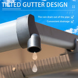 BPS 13' x 10' Wall Mount Gazebo Outdoor Pergola, Polycarbonate Gazebo with Water-Resistant and UV-Fighting Panels Canopy BPS