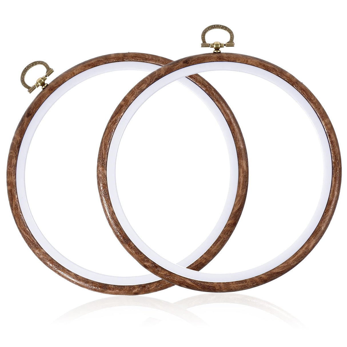JIYIN 2 Pcs 7.1inch Round Embroidery Hoop, Imitated Wood Embroidery Hoop Frame Cross Stitch Hoops Embroidery Frame for Art Craft Sewing and Hanging Ornaments Decor Display JIYIN