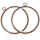 JIYIN 2 Pcs 7.1inch Round Embroidery Hoop, Imitated Wood Embroidery Hoop Frame Cross Stitch Hoops Embroidery Frame for Art Craft Sewing and Hanging Ornaments Decor Display JIYIN