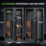 KAER 15-18 Gun Safe,Gun Safes for Rifles and Pistols,Rifle Safe,Gun Cabinet,Gun Safes for Home,Gun Safe for Rifles with Digital Keypad,Drawer,Removable Shelf (Unassembled) KAER