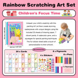 LEERYOUQU Rainbow Scratch Art for Kids, Squeegee Painting Kits, Magic Dot Scratch Painting Party DIY Gifts for Girls and Boys LEERYOUQU