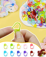 300pcs FIVEIZERO Stitch Markers with 6 pieces of large blunt sewing needles,colorful knitting markers,plastic crochet hook clip,bulk Crochet hook markers for knitting stitch locking clip crochet hooks FIVEIZERO