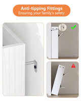 Piskyet Shoe Storage Cabinet with 2 Flip Drawers and Boot Cabinet, Morden Fluted Narrow Shoes Rack Organizer for Entryway with Anti-tilt Device,Hidden Handles Piskyet