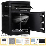 2.6 CUB Depository Drop Safe Fireproof, Front Drop Slot Lock Box with Digital Combination and Anti-Fishing, Silent Deposit Safe Box, Security Money Safe for Cash Slips Expense Business Office Home KAER