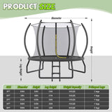 Yumpie Trampolines 8FT 10FT 12FT 14FT 16FT Outdoor Trampoline with Enclosure Net and Ladder, Recreational Trampolines for Kids and Adults，ASTM Approval YUMPIE
