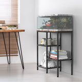 YBING 20 Gallon Fish Tank Stand Aquarium Stand with Board Reptile Tank Stand with 3-Tier Small Mesh Shelves 29" L x12 W x 30" H Brown YBING