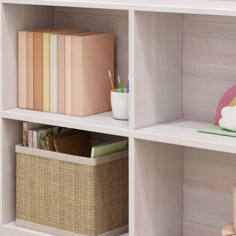 Max & Lily Modern Farmhouse 4-Shelf Solid Wood Bookcase in White Wash Max & Lily
