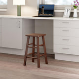 Winsome Carrick Counter Stool, 24In Height, Solid Wood, Walnut Finish Winsome