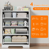 Furnulem 4-Drawer Dresser for Bedroom - White Wood Chest of Drawers Closet Storage Cabinet Organizer for Bedroom, Living Room, Hallway & Office Furnulem