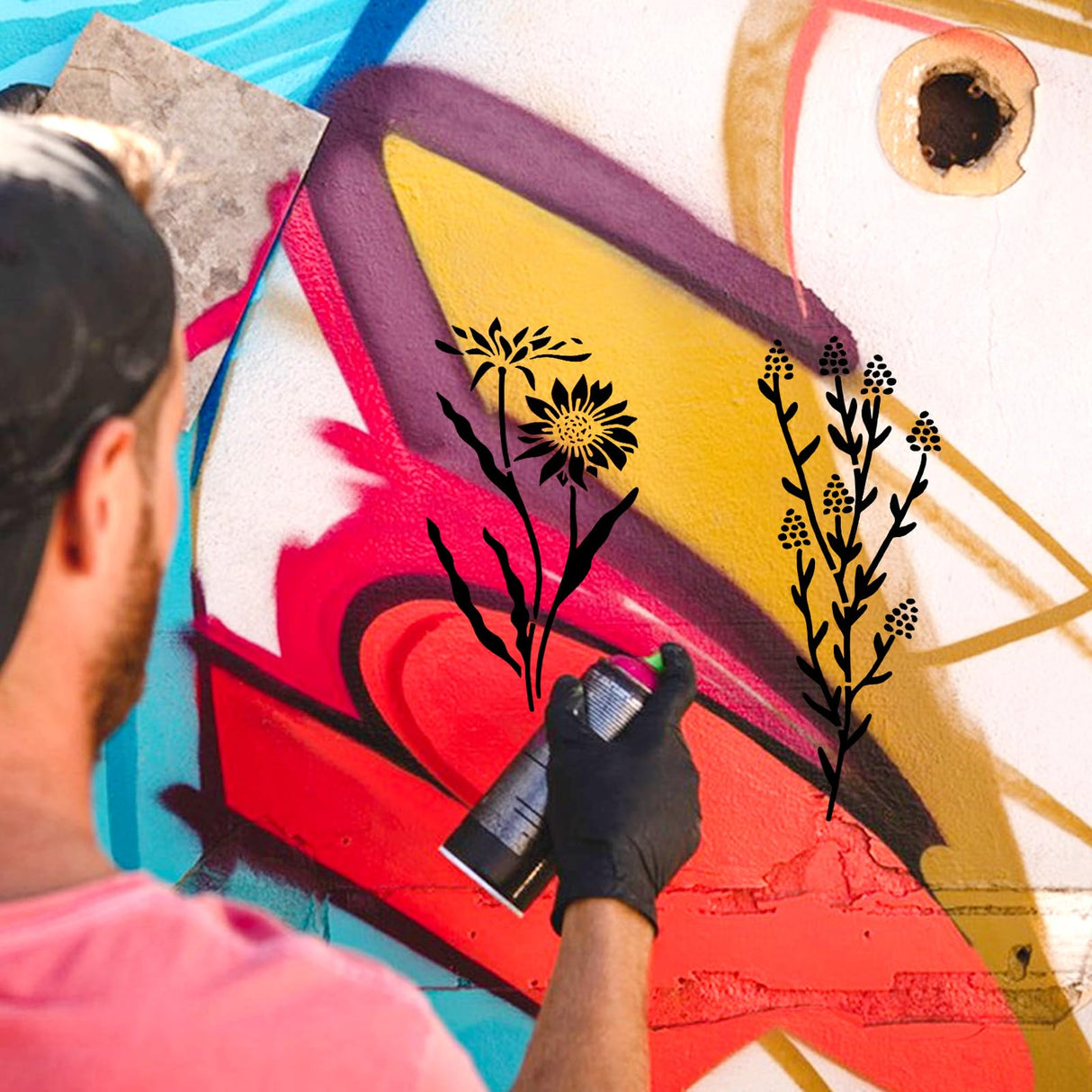 Stencils for Painting on Wood, Reusable Flower Stencils Painting Crafts Templates Drawing Stencil for Painting on Wood, Wall, Furniture(18) Jeffdad