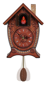 Mark Feldstein & Associates Traditional Chalet Style Singing Cardinal Tabletop Wall Sound Cuckoo Clock 17 x 8 x 5 inches Mark Feldstein & Associates