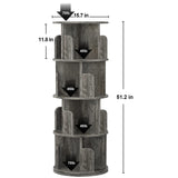 Aheaplus 360° Rotating 4-Tier Corner Bookshelf - Space-Saving Black Bookcase for Small Rooms Aheaplus