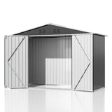 AirWire 9x4 FT Outdoor Storage Shed, Garden Shed with Updated Frame Structure and Lockable Doors, Metal Tool Sheds for Backyard Garden Patio Lawn, Grey AirWire