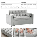 Wakefit 3 in 1 Convertible Sleeper Sofa Bed, Futon Couches for Living Room with Side Pocket | Adjustable Backrest | Velvet Fabric | Pull Out Couch | Small Loveseat | Sectional Sofa Bed(Grey) Wakefit