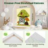 Bowetile 4 Pack Framed Paint by Numbers for Kids Beginners, Easy Cartoon Paint by Numbers for Kids Ages 8-12 on Canvas, DIY Oil Acrylic Number Painting Art Crafts for Home Wall Decor, 8x8in Bowetile