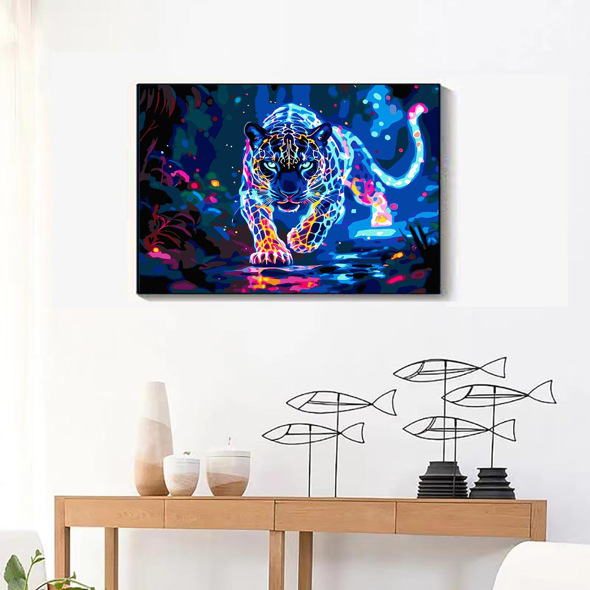 GXGLLPZBY Tiger Paint by Numbers Kit for Adults Beginner,DIY Tiger Paint by Numbers for Adults,Easy Canvas by Number Without Frame Home Wall Decor 12 x 16 in GXGLLPZBY