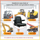 Tractor Seat,Universal Forklift Seat Adjustable Forklift Seat Black PVC Tractor Seat With Safety Belt Lawn Mower Seat (Size : A) ZSYHCX