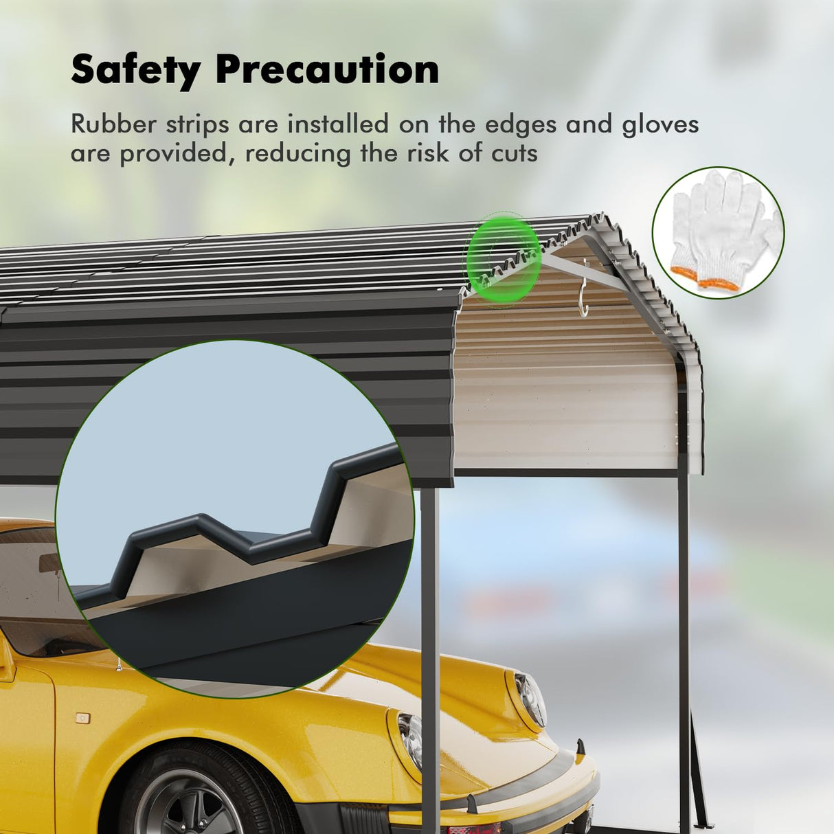 10x15FT Metal Carport, Heavy Duty Car Port Canopy with Iron Roof and Frame, Extra Large Carports Withstand Strong Wind or Heavy Rain, Suitable for Parking Pickup, Boat, Car, and Tractor WUKHG