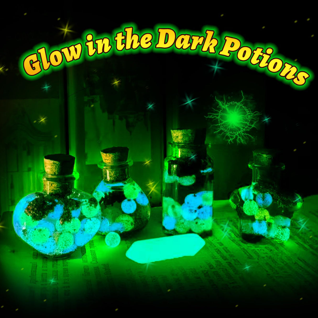 FOMOMDI DIY Magic Crystal Potions Making Kit, Magic Mix 20 Bottles Fairy Wizard Potions, Halloween Christmas Birthday Gift for Girls Kids Ages 6-12 FOMOMDI