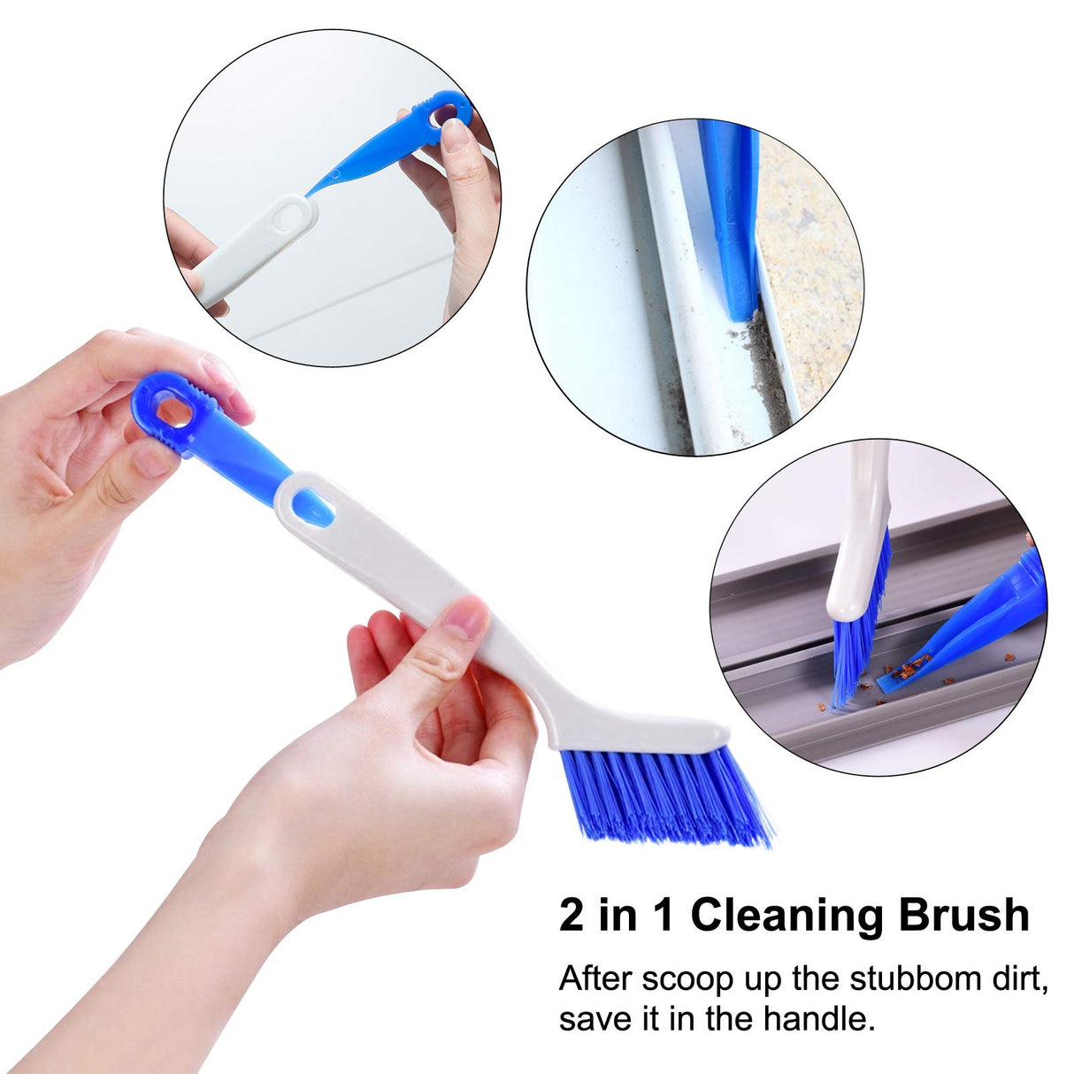 SHUNWEI 2 Pcs Cleaning Brush Small Scrub Brush for Cleaning Sink Scrub Brush with Handle, Bathroom Kitchen Edge Corner Grout Cleaning Brushes for Household Use, Window Track Cleaning Brush SHUNWEI