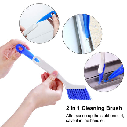 SHUNWEI 2 Pcs Cleaning Brush Small Scrub Brush for Cleaning Sink Scrub Brush with Handle, Bathroom Kitchen Edge Corner Grout Cleaning Brushes for Household Use, Window Track Cleaning Brush