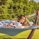 Lazy Daze Hammocks 12FT Quilted Fabric Hammock with Pillow, Double 2 Person Hammock with Spreader Bar for Outdoor Outside Patio Garden Yard Pool Beach QFH037 Lazy Daze Hammocks