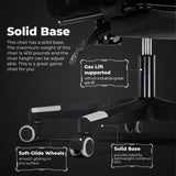 EXRACING Gaming Chair Ergonomic Computer Chair with Footrest and Lumbar Support, Height Adjustable High Back Leather Office Chair, 360° Swivel with Linked Armrest, for Adult and Teen (White) EXRACING