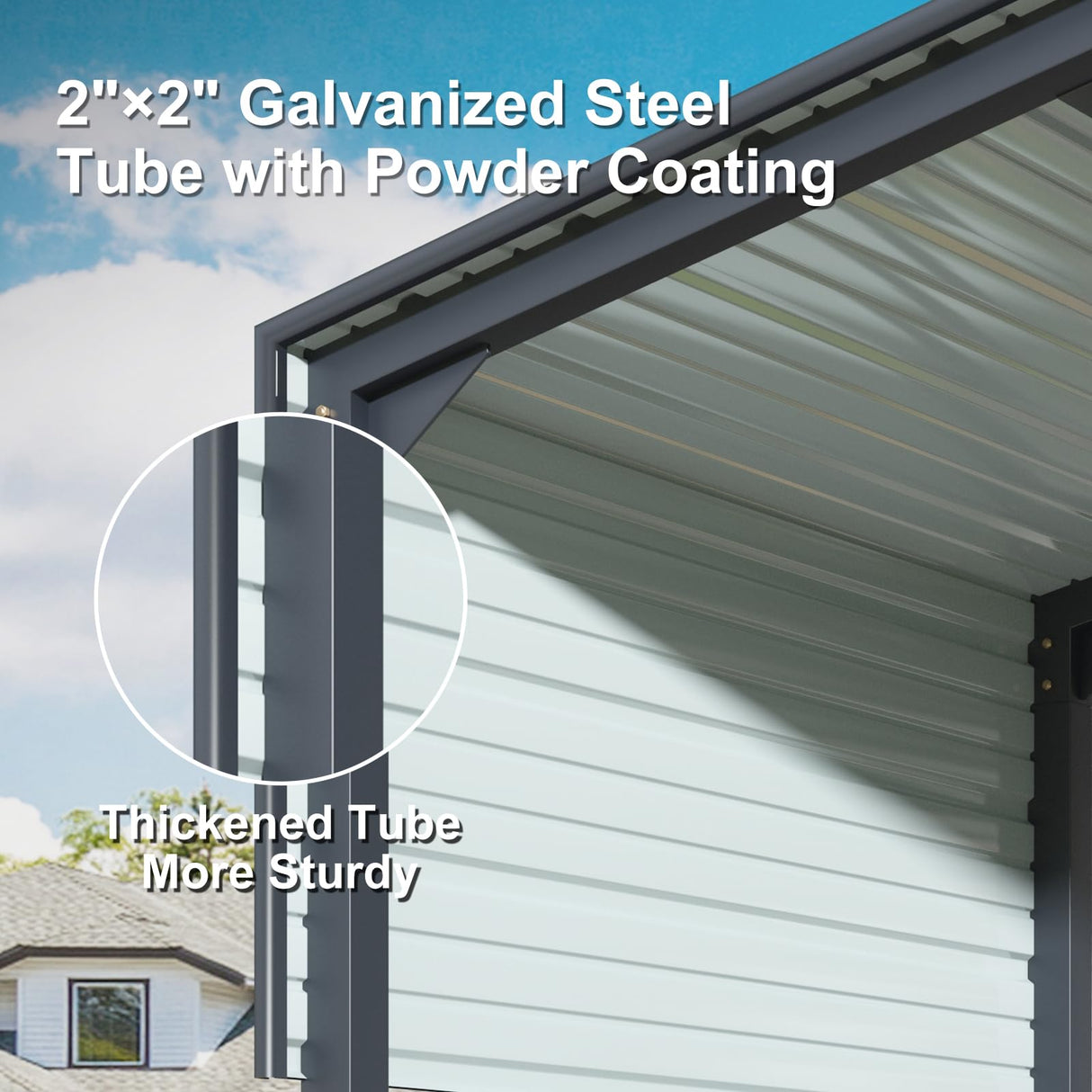 WELYAS 20×12 FT Heavy Duty Carport Canopy with Galvanized Steel Frame and Roof, All Metal Carport Garage, Car Shelter for Trucks, Boats, Tractors WELYAS