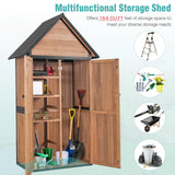 Sheds Outdoor Storage,Garden Shed with Metal Frame Structure and Adjustable Shelves,Large Capacity Storage Tool Cabinet Box for Backyard Garden Patio Lawn (Brown) Suumerpety