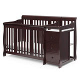 Storkcraft Portofino 5-in-1 Convertible Crib and Changer (Espresso) – Crib and Changing -Table Combo with 3 Drawers, Includes Baby Changing Pad, Converts to Full-Size Bed Storkcraft