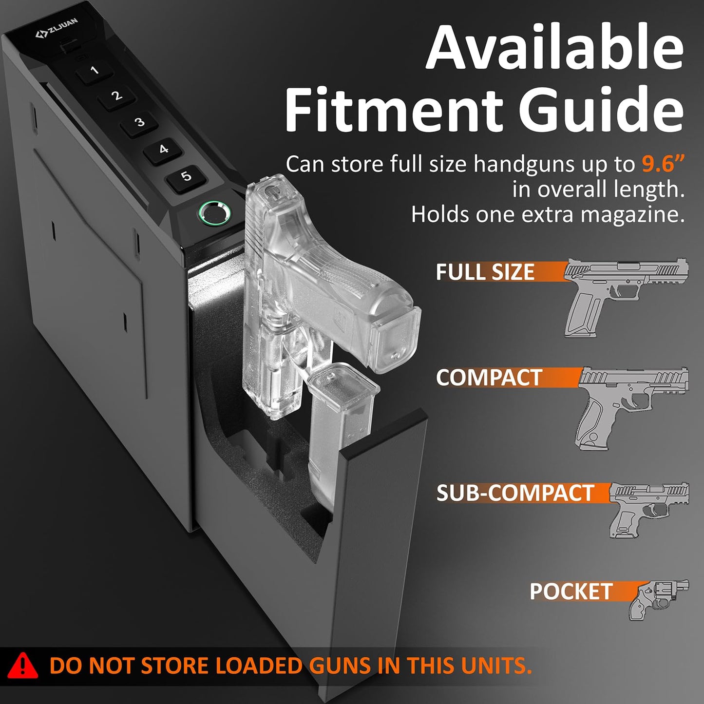 Z ZLJUAN Mounted Gun Safe for Pistols,Quick-Access Handgun Safe for Nightstand Bedside Desk Bed Gun Safes,Pistol Safe with Keypad Lock,Key