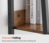 VASAGLE Bookshelf, 5-Tier Narrow Book Shelf, 11.8 x 13.3 x 66.9 Inches, Ladder Shelf for Home Office, Living Room, Bedroom, Kitchen, Rustic Brown and Ink Black ULLS109B01 VASAGLE