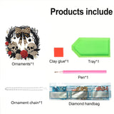 STGLCR Diamond Art Kit for Adults, Special Shaped Crystal Skull Pendant, Halloween Diamond Painting Suncatcher,DIY Rose Ornament Hanging Art Acrylic Board Wreath, DIY Home Decor, 7.7 Inch STGLCR